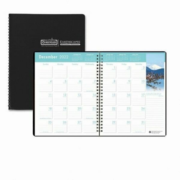 Doolittle 26402 RECYCLED EARTHSCAPES FULL-COLOR MONTHLY PLANNER, 11 X 8.5, BLACK, 2020-2022 HOD26402